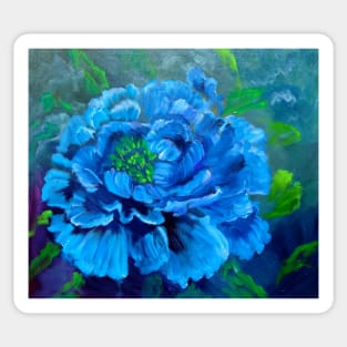 Blue Peony Sticker